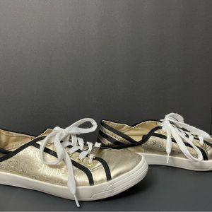 Bebe Sport Dacia gold metallic shoes Women’s size 8